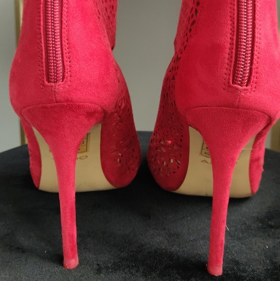 Red Ankle Boots/Bootie Open Toe - Picture 4 of 8